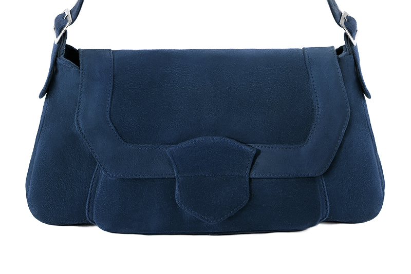 Dress handbag in navy blue leather - Profile view